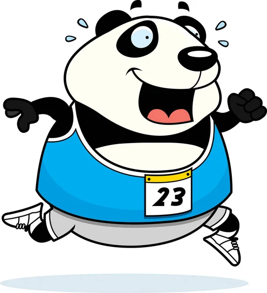 Rajzfilm Panda futóverseny — Stock Vector