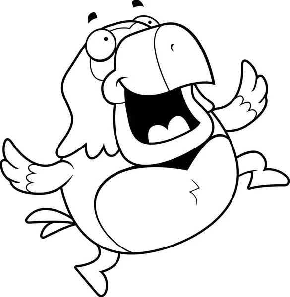 Papagaio dos desenhos animados Saltando — Vetor de Stock