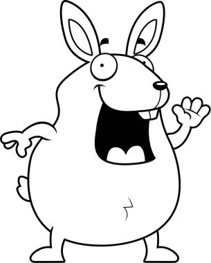 Sallayarak karikatür tavşan