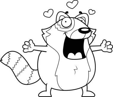 Çizgi film Red Panda kucaklama