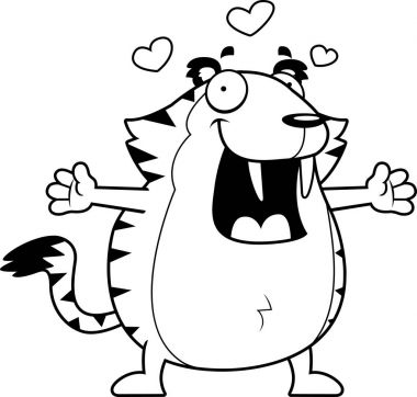 Çizgi film Saber - dişli kaplan kucaklama