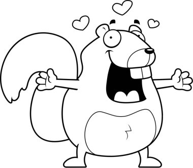 Çizgi film sincap kucaklama