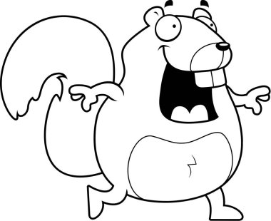 Çizgi film sincap yürüyüş