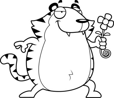 Çizgi film kaplan çiçek