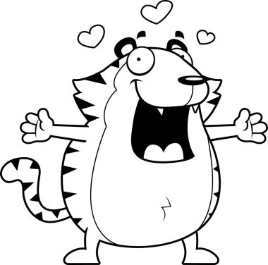 Çizgi film kaplan kucaklama