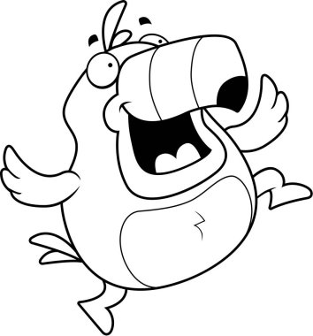 Çizgi film Toucan atlama