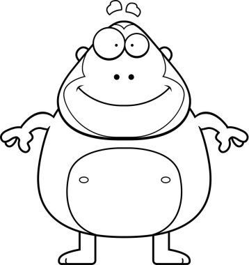 Gülümseyen karikatür maymun