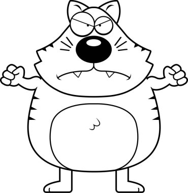 karikatür kızgın kedi