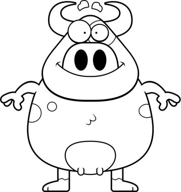 Gülümseyen karikatür inek