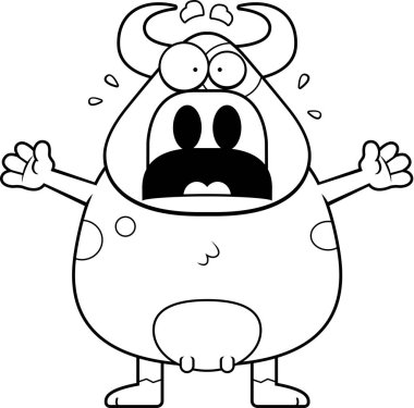 Panik karikatür inek