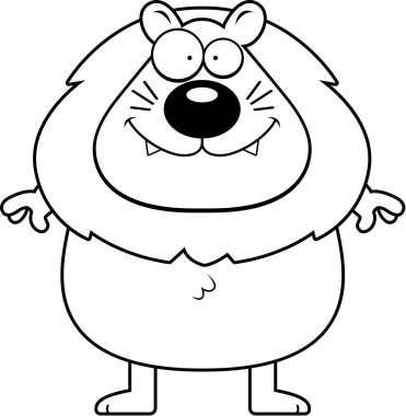 Gülümseyen çizgi film aslan