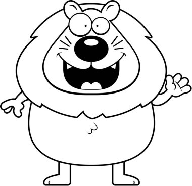 Çizgi film aslan sallayarak