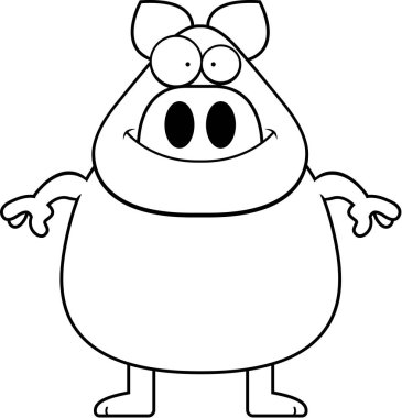 Çizgi film domuz gülümseyen