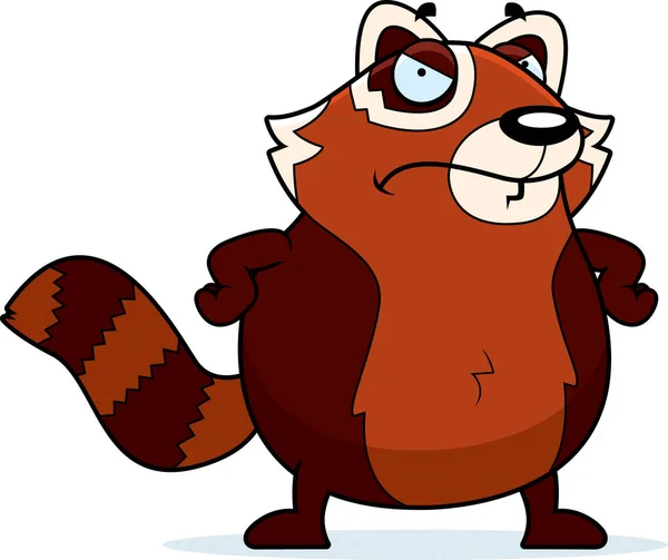 Rozzlobený kreslený Panda červená — Stockový vektor