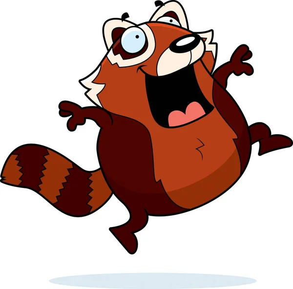 Cartoon Red Panda Jumping — Stock Vector