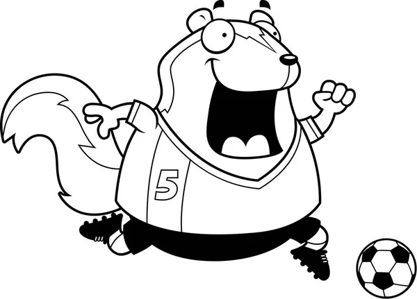 Cartoon Skunk Calcio — Vettoriale Stock