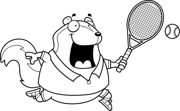Dessin animé Skunk Tennis — Image vectorielle