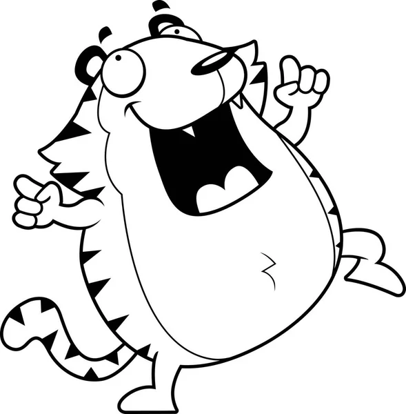 Dibujos animados Tiger Dancing — Archivo Imágenes Vectoriales