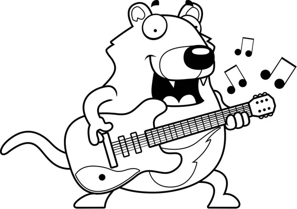 Cartoon tasmanska djävulen gitarr — Stock vektor