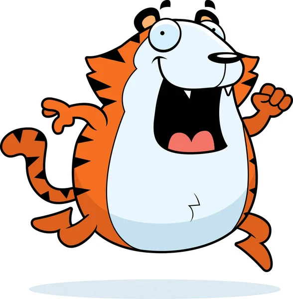 Tigre de dibujos animados corriendo — Archivo Imágenes Vectoriales