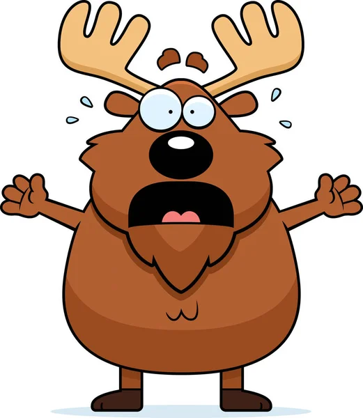 Scared Cartoon Moose — Stock Vector