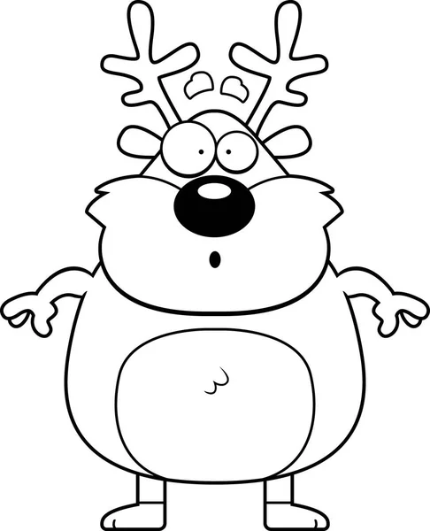 Surprised Cartoon Reindeer — Stock Vector