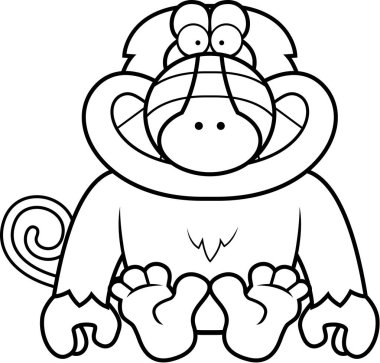 Karikatür maymun oturma