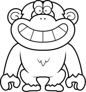 Çizgi film şempanze sırıtış