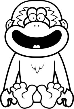 Çizgi film Gibbon oturma