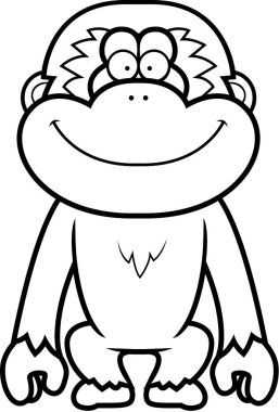 Gülümseyen karikatür Gibbon