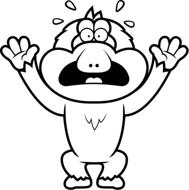 Panik karikatür makak