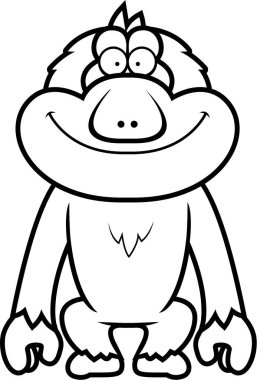 Gülümseyen karikatür makak