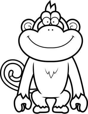 Gülümseyen karikatür maymun