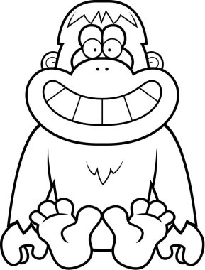 Çizgi film Orangutan oturma