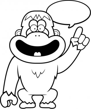 Konuşuyor karikatür Orangutan