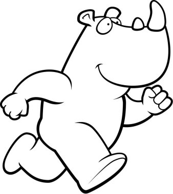 Çizgi film gergedan çalıştıran