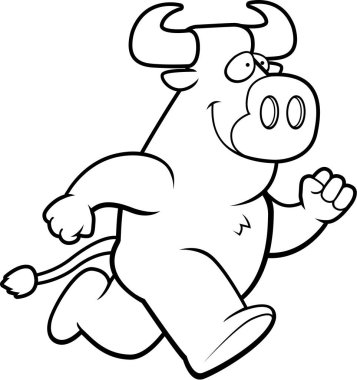 Çalışan boğa karikatür