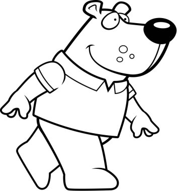 karikatür ayı yürüyüş