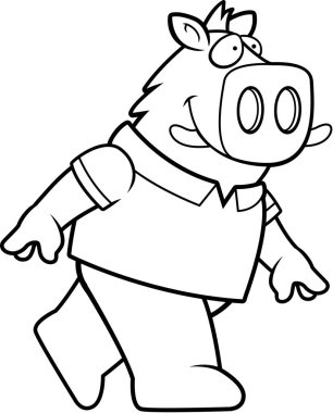 Çizgi film domuzu yürüyüş