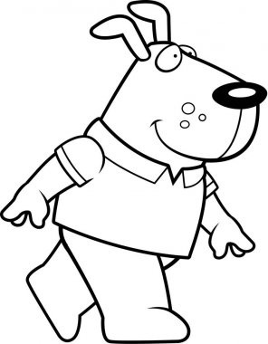 Karikatür köpek yürüyüş