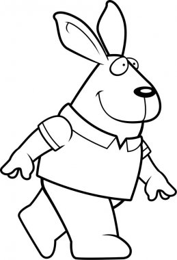 Karikatür tavşan yürüyüş