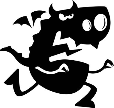 Çizgi film Dragon siluet şarj
