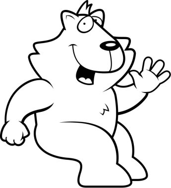 Karikatür kedi oturma