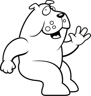 Çizgi film bulldog oturma