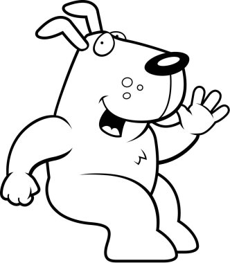 Oturan karikatür köpek