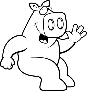 Çizgi film domuz oturma