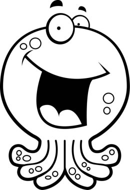 Gülümseyen karikatür ahtapot