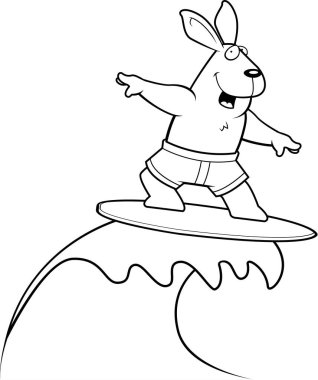 Karikatür tavşan sörf