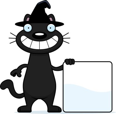 Çizgi film siyah kedi cadı işareti