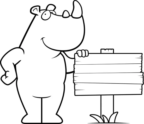 Мультфильм Rhino знак — стоковый вектор